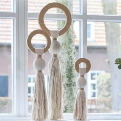 Light en Living Ornament Ø11x47 cm YAVIZA crème+raffia naturel Online