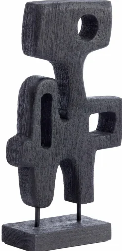 Light en Living Ornament op voet 20x9,5x38,5 cm SALA hout mat zwart New