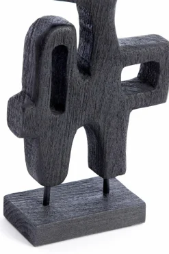 Light en Living Ornament op voet 20x9,5x38,5 cm SALA hout mat zwart New
