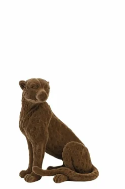 Light en Living Ornament CHEETAH velvet Bruin of zwart in 3 maten Hot