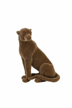 Light en Living Ornament CHEETAH velvet Bruin of zwart in 3 maten Hot