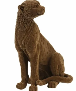 Light en Living Ornament CHEETAH velvet Bruin of zwart in 3 maten Hot