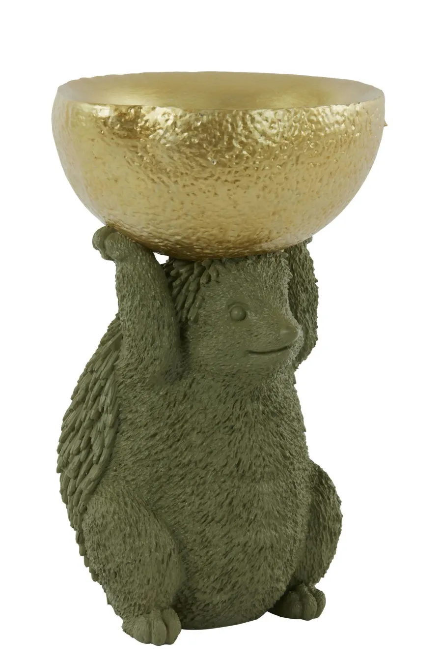 Light en Living Ornament 25x20,5x34,5 cm HEDGEHOG met olijf groen en goud Sale