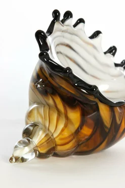 Light en Living Ornament 28x12x16 cm SHELL glas bruin-brons+wit Hot