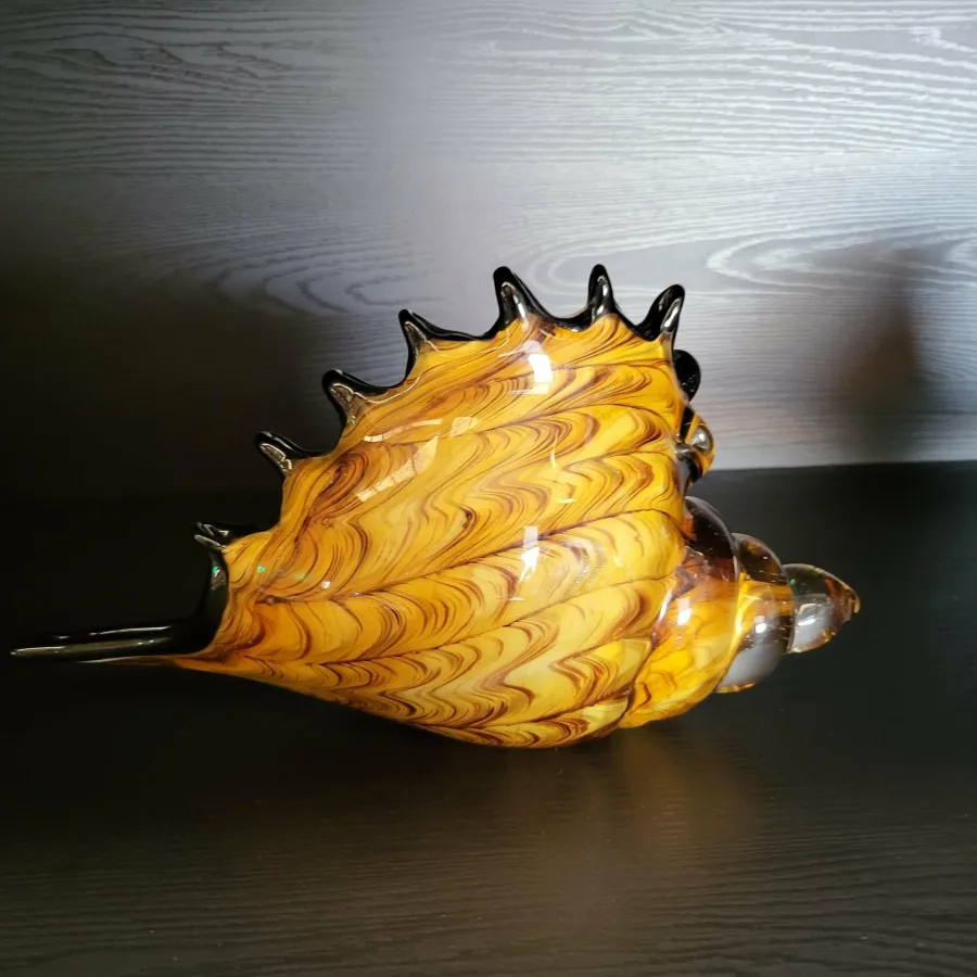 Light en Living Ornament 28x12x16 cm SHELL glas bruin-brons+wit Hot