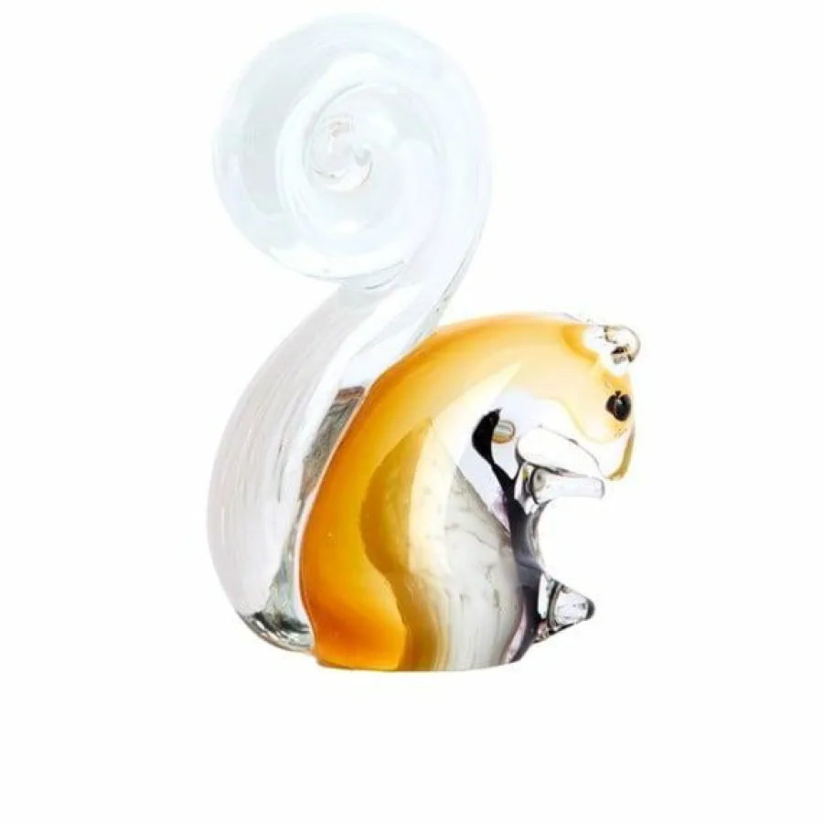 Light en Living Ornament 9,5x4,5x13 cm Eekhoorn glas zwart+creme Sale