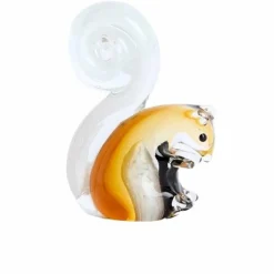 Light en Living Ornament 9,5x4,5x13 cm Eekhoorn glas zwart+creme Sale