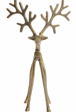 Light en Living Ornament 17x20.5x36 cm REINDEER goud / brons Clearance