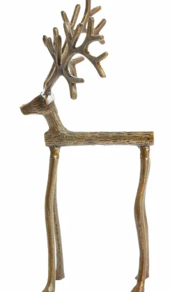 Light en Living Ornament 17x20.5x36 cm REINDEER goud / brons Clearance