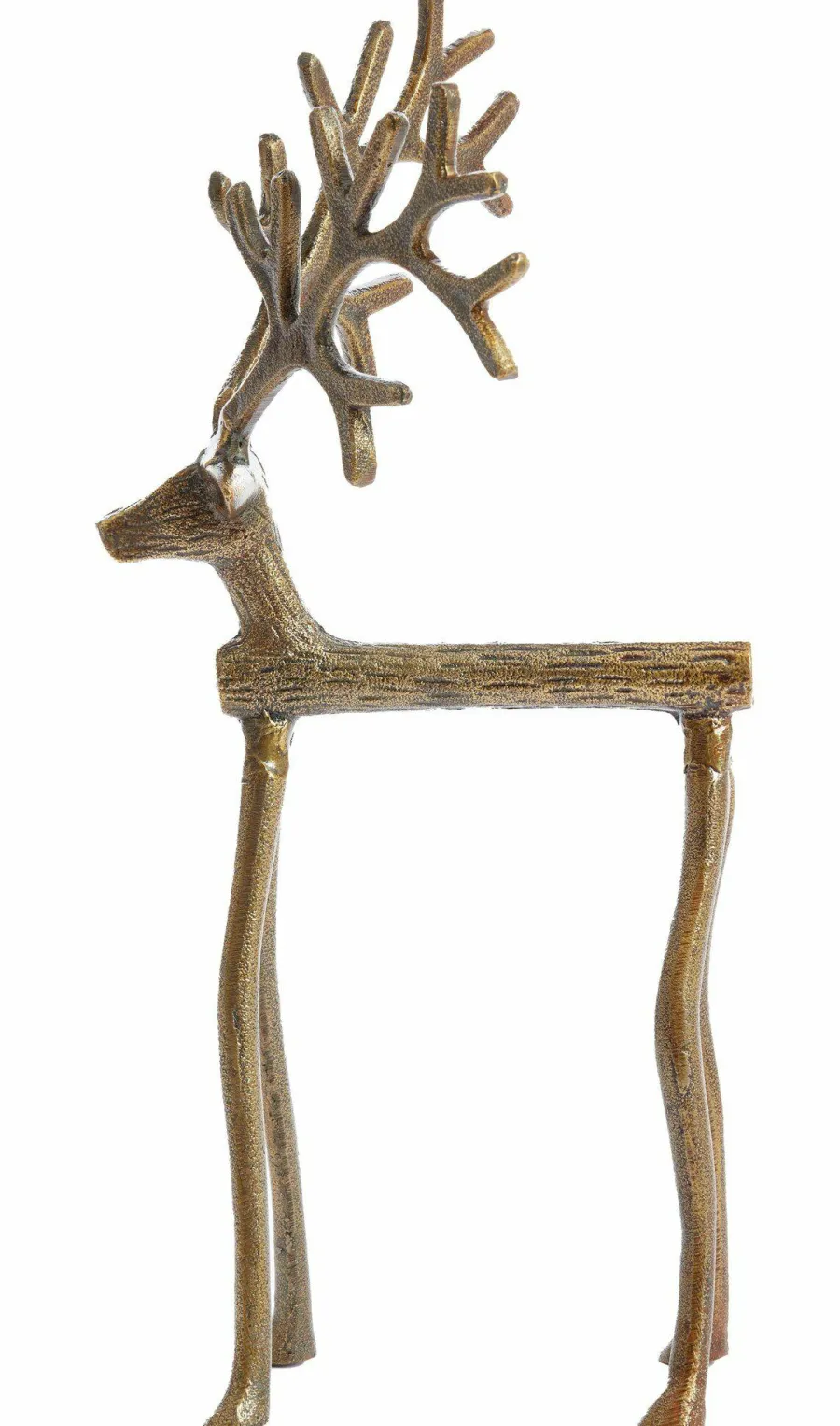 Light en Living Ornament 17x20.5x36 cm REINDEER goud / brons Clearance