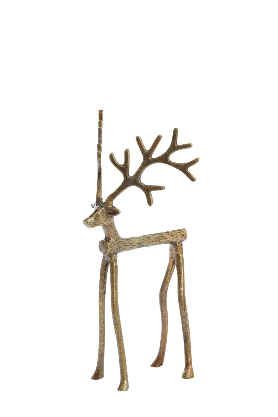 Light en Living Ornament 17x20.5x36 cm REINDEER goud / brons Clearance