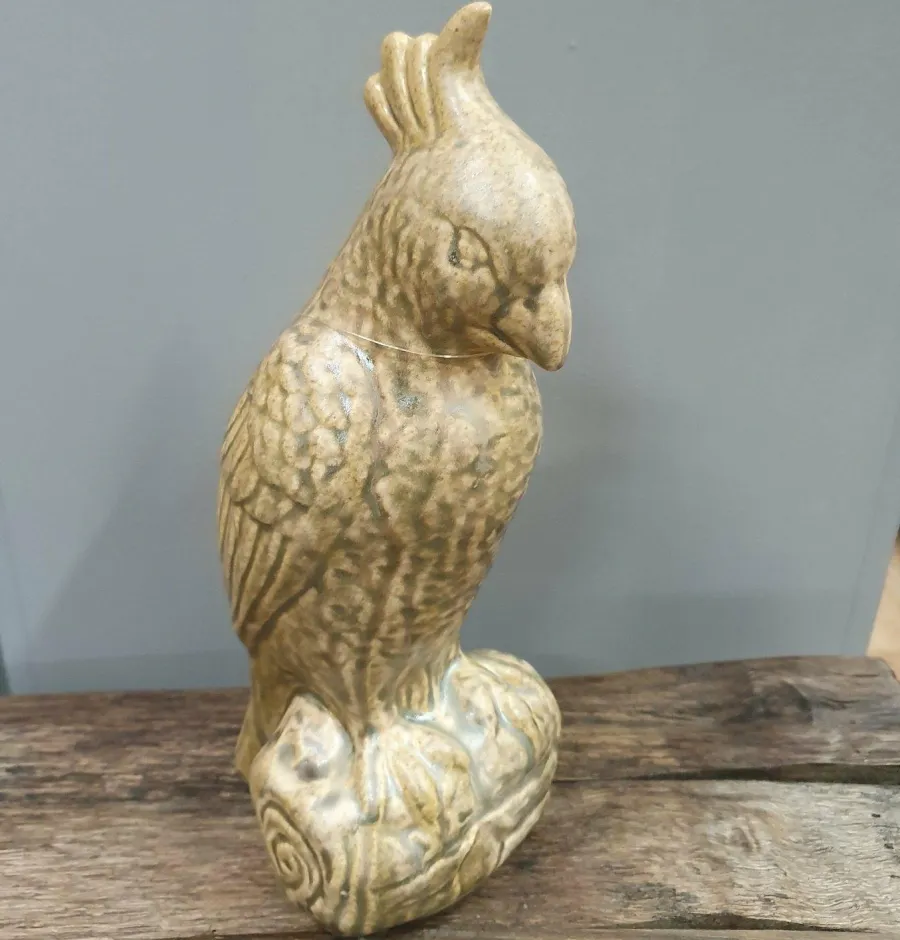 Light en Living Ornament Bird 12x11x28,5 cm shiny olive green New