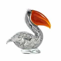Light en Living Ornament 14,5x8x15,5 cm PELICAN glas wit+zwart marmer print Online