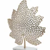 Light en Living Ornament op voet 22x8x30 cm LEAF goud+marmer wit Discount