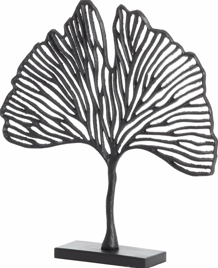 Light en Living Ornament op voet 36x6x39 cm LEAF mat zwart Hot