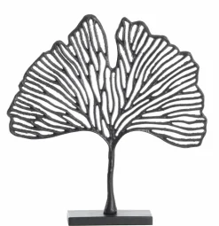 Light en Living Ornament op voet 36x6x39 cm LEAF mat zwart Hot