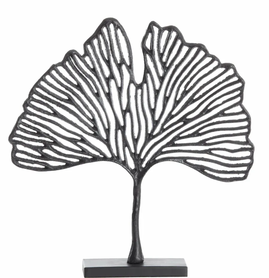 Light en Living Ornament op voet 36x6x39 cm LEAF mat zwart Hot