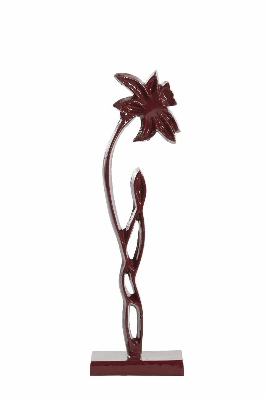 Light en Living Ornament op voet 12x7,5x40 cm DAFFODIL glans bordeaux Hot