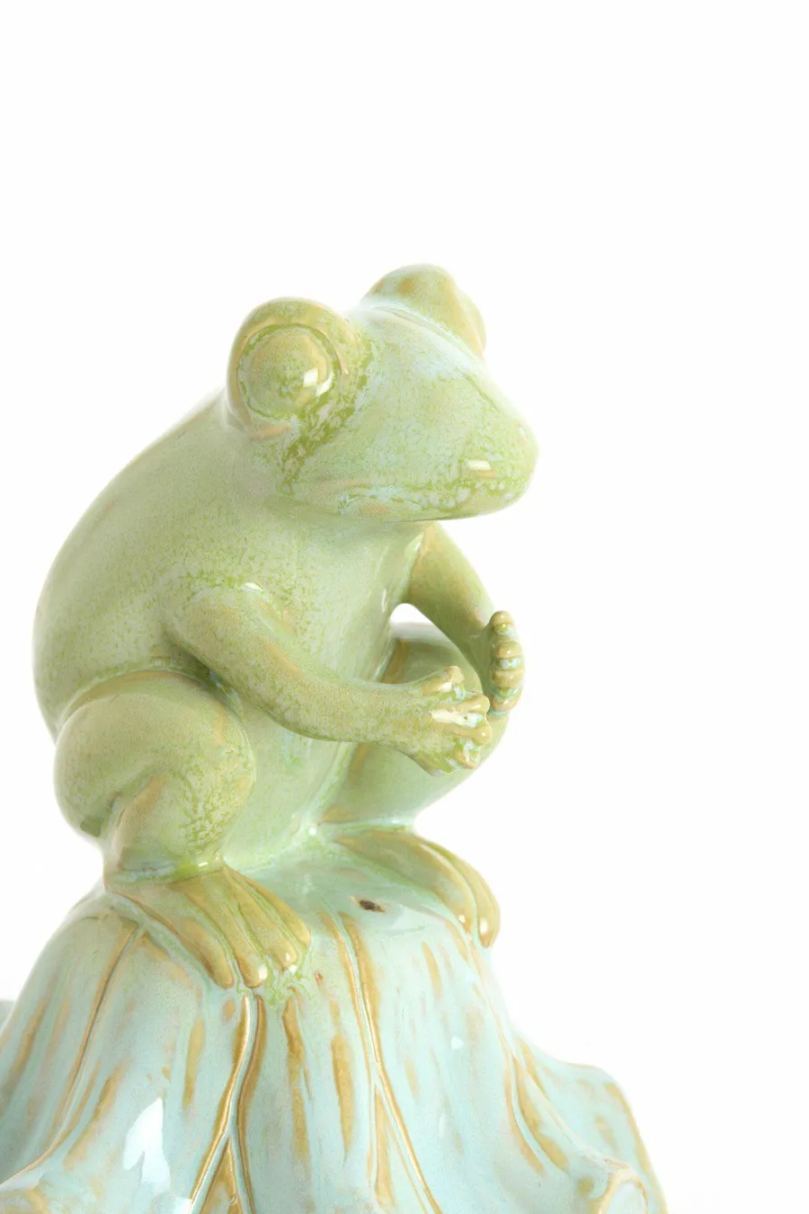 Light en Living Ornament Ø15,5x19,5 cm FROSCH keramiek lichtgroen+lichtblauw Discount