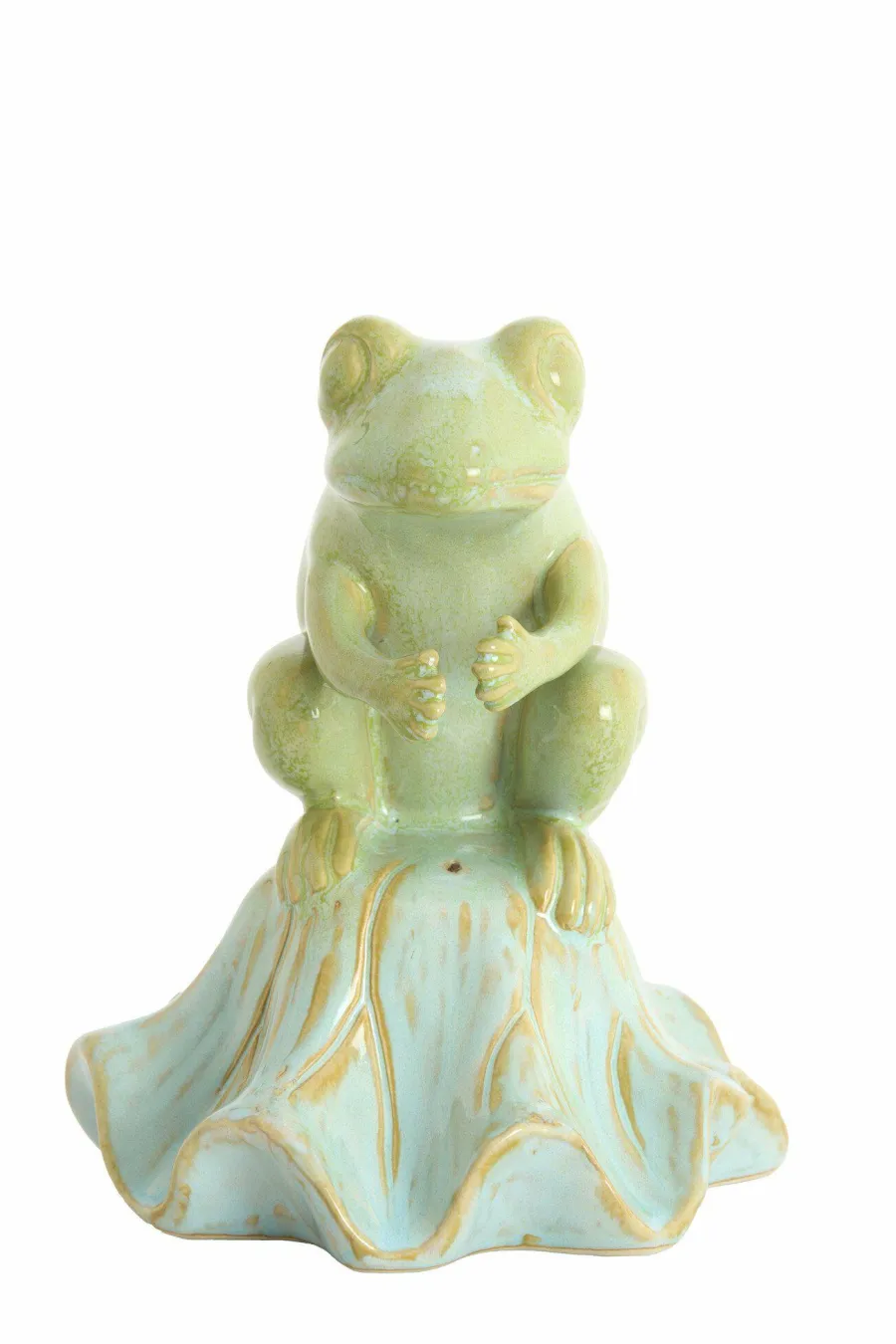 Light en Living Ornament Ø15,5x19,5 cm FROSCH keramiek lichtgroen+lichtblauw Discount