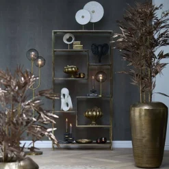 Light en Living Ornament in pot 152x90x152 cm BAMBOO metallic donker brons Clearance