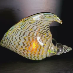 Light en Living Ornament 28x12x16 cm SHELL glas olijf groen Online