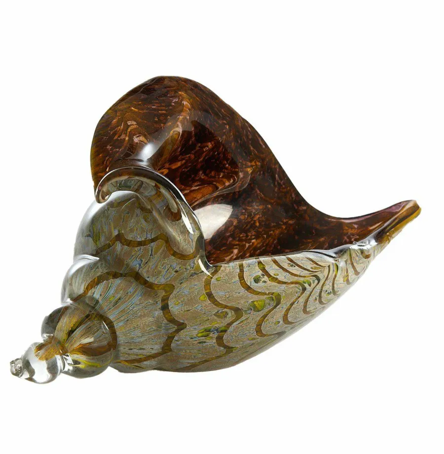 Light en Living Ornament 28x12x16 cm SHELL glas olijf groen Online