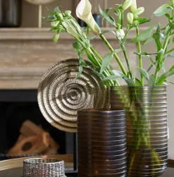 Light en Living Ornament op voet 35x10x50 cm PILAR antiek brons+zwart Sale