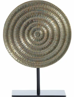 Light en Living Ornament op voet 35x10x50 cm PILAR antiek brons+zwart Sale