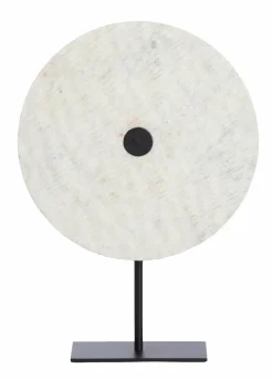 Light en Living Ornament op voet 35x12x50 cm YFKE marmer wit+mat zwart Online