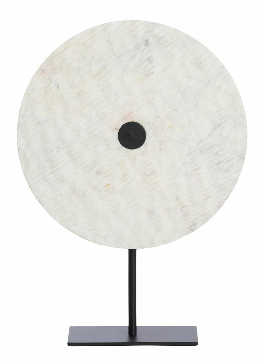 Light en Living Ornament op voet 35x12x50 cm YFKE marmer wit+mat zwart Online
