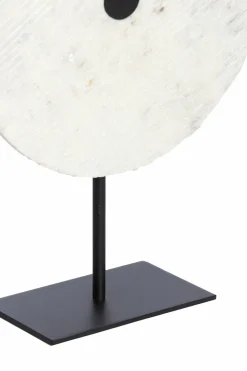 Light en Living Ornament op voet 35x12x50 cm YFKE marmer wit+mat zwart Online