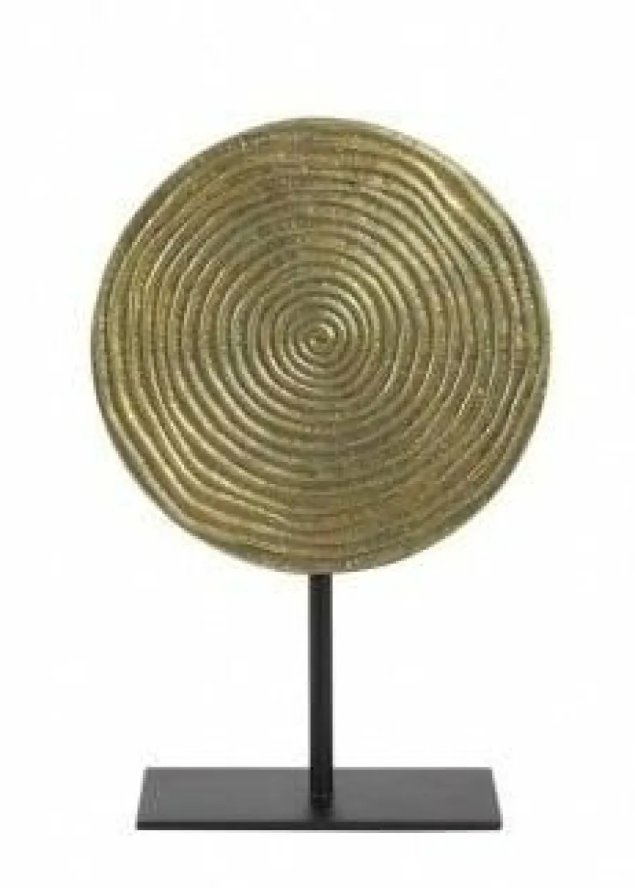 Light en Living Ornament op voet Ø25x38 cm RAWAS ruw a brons cirkel-m zwart Hot