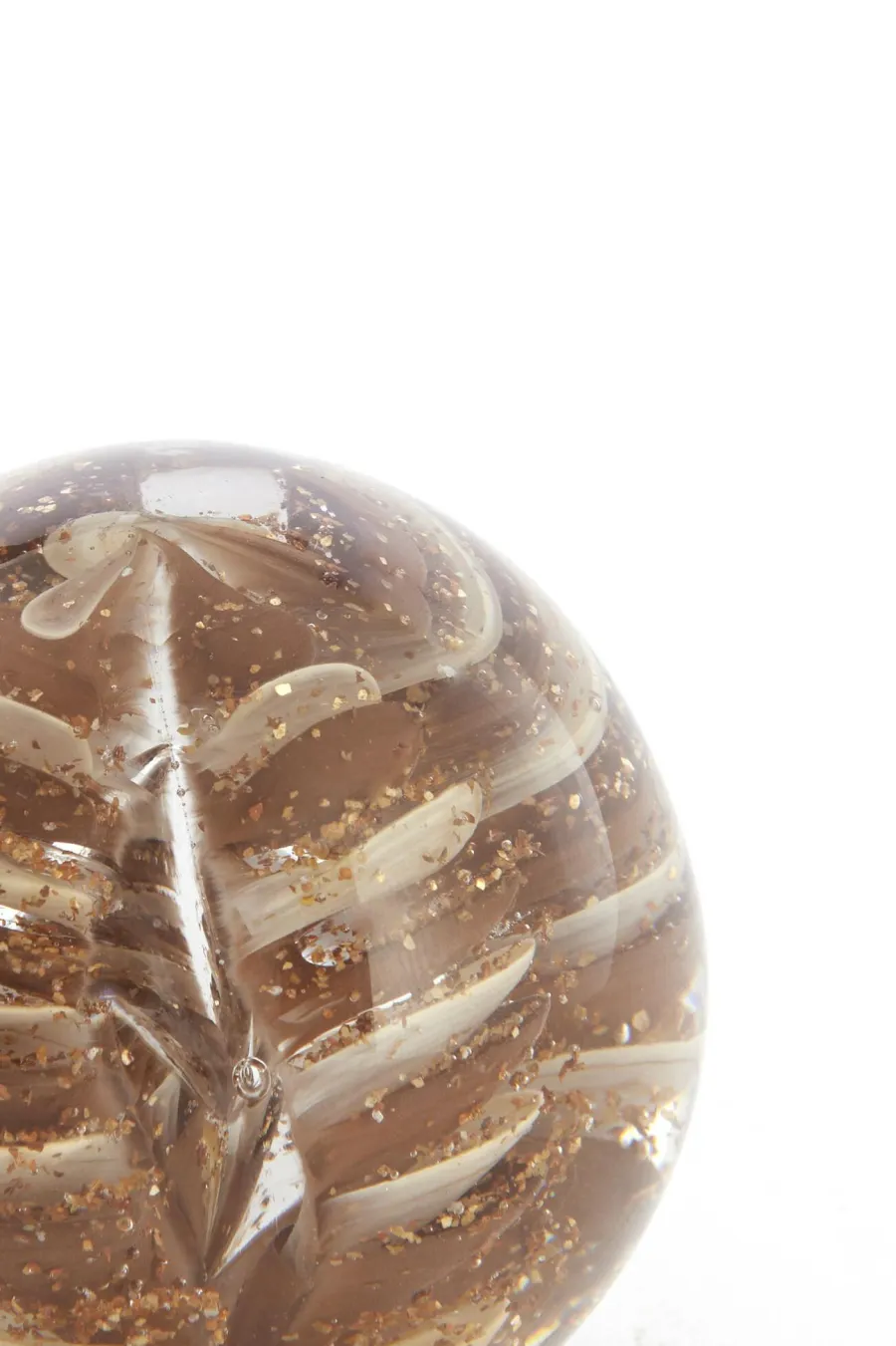 Light en Living Ornament Ø8X8 cm SAEL Glas Bruin+Creme+Glitter Hot