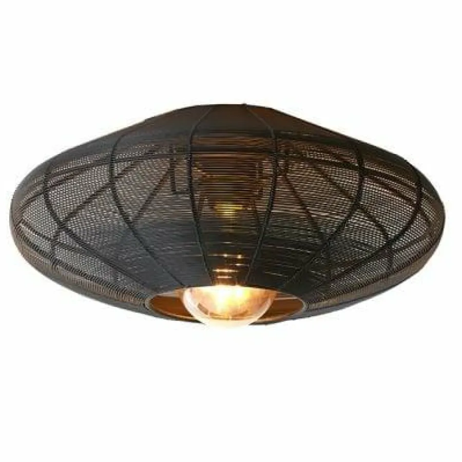 Light en Living Plafonnière Ø40x17 cm BAHOTO mat zwart Hot