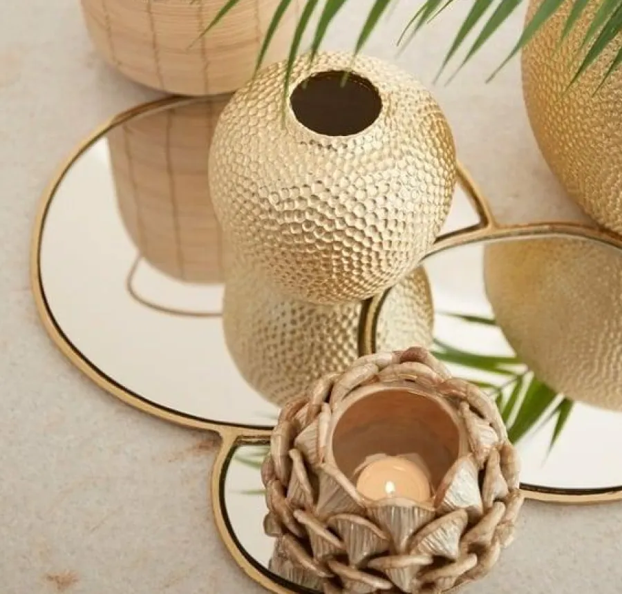 Light en Living Plateau DALENA glas goud - 2 maten Best
