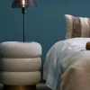 Light en Living Poef Ø40x45 cm KIMI teddy wit+goud Sale