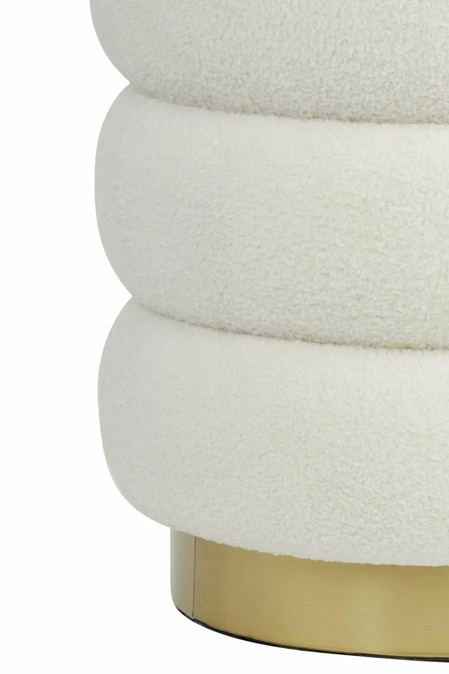 Light en Living Poef Ø40x45 cm KIMI teddy wit+goud Sale