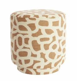 Light en Living Poef Ø40x44 cm DAVONTE terra+crème New