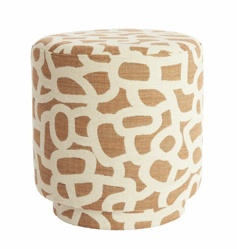Light en Living Poef Ø40x44 cm DAVONTE terra+crème New