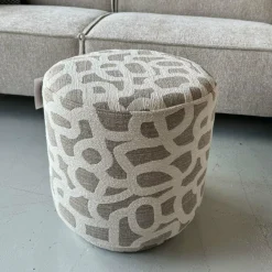 Light en Living Poef Ø40x44 cm DAVONTE taupe+beige Outlet