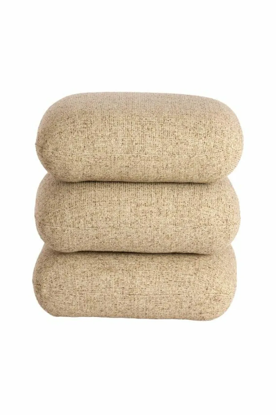 Light en Living Poef 44,5x44,5x44,5 cm LAURIE licht grijs - crème Sale