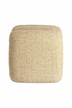Light en Living Poef 44,5x44,5x44,5 cm LAURIE licht grijs - crème Sale