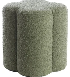 Light en Living Poef 38x38x45 cm NALANI bouclé donker groen New
