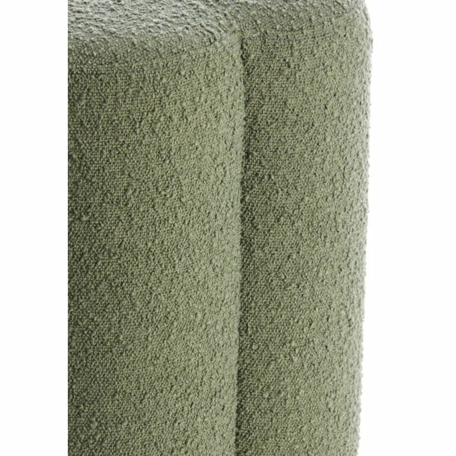 Light en Living Poef 38x38x45 cm NALANI bouclé donker groen New
