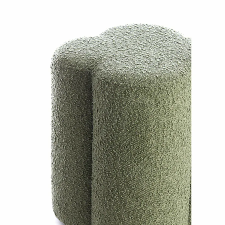 Light en Living Poef 38x38x45 cm NALANI bouclé donker groen New
