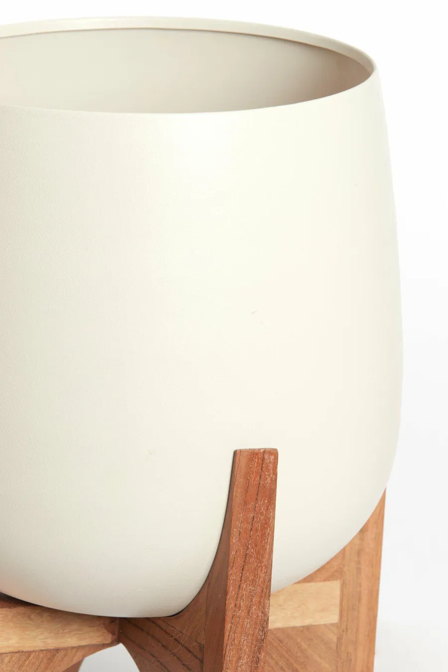 Light en Living Pot deco op voet Ø36x50 cm KARUNA hout+mat crème Clearance