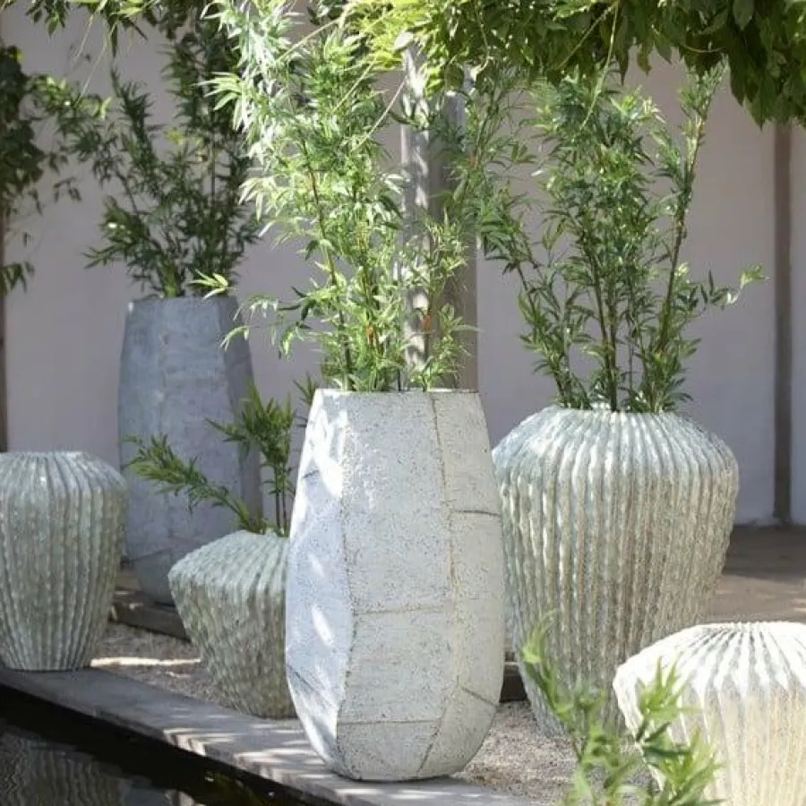 Light en Living Pot deco 50x47x105 cm AGELO blauw grijs Clearance