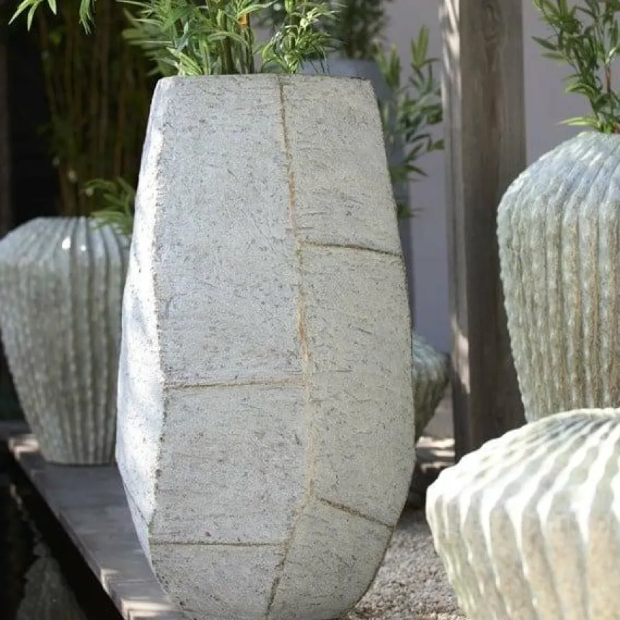 Light en Living Pot deco 50x47x88 cm AGELO blauw grijs Outlet