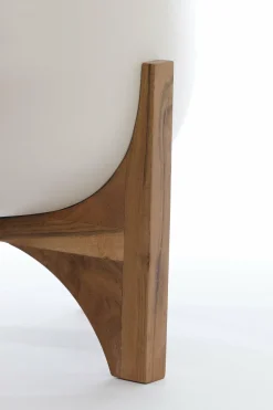 Light en Living Pot deco op voet Ø44x53 cm KARUNA hout+mat crème Sale